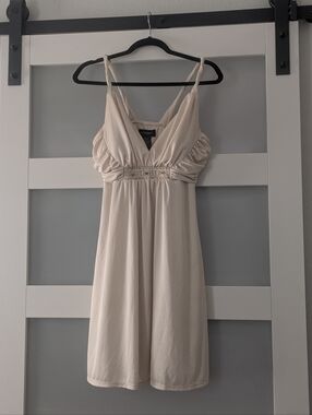 Alyn Paige Ivory Beaded Empire Waist Dress